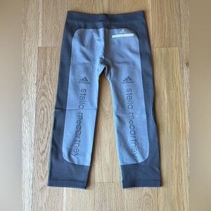Adidas by Stella McCartney Rare Grey Yoga Training Legging XS Knit Logo On Leg